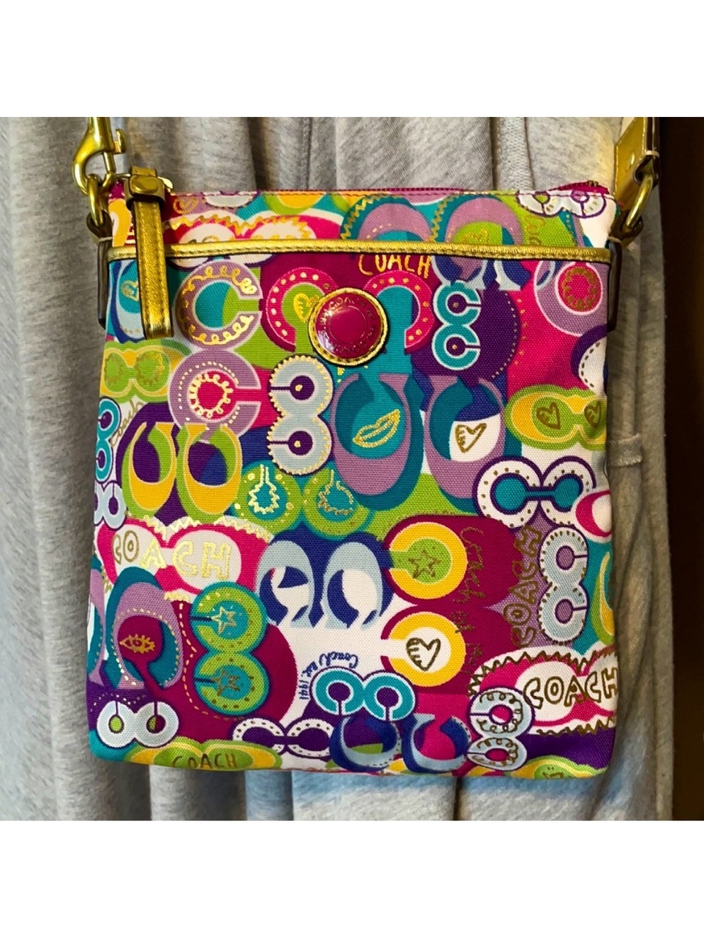 Coach poppy Crossbody Bag with Gold Hardware